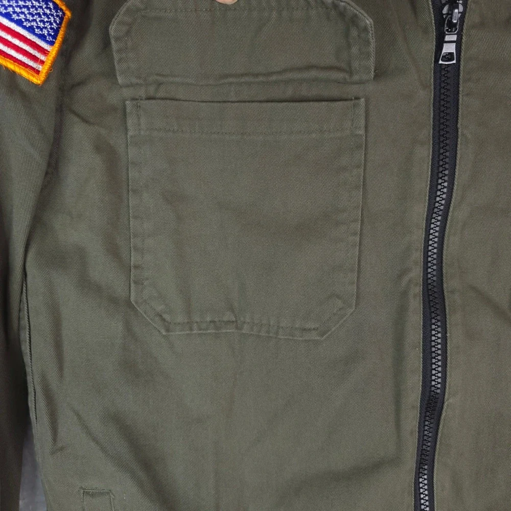 Original Use Military Field Jacket Mens S Army Green‎ Zip Utility Patched Shirt